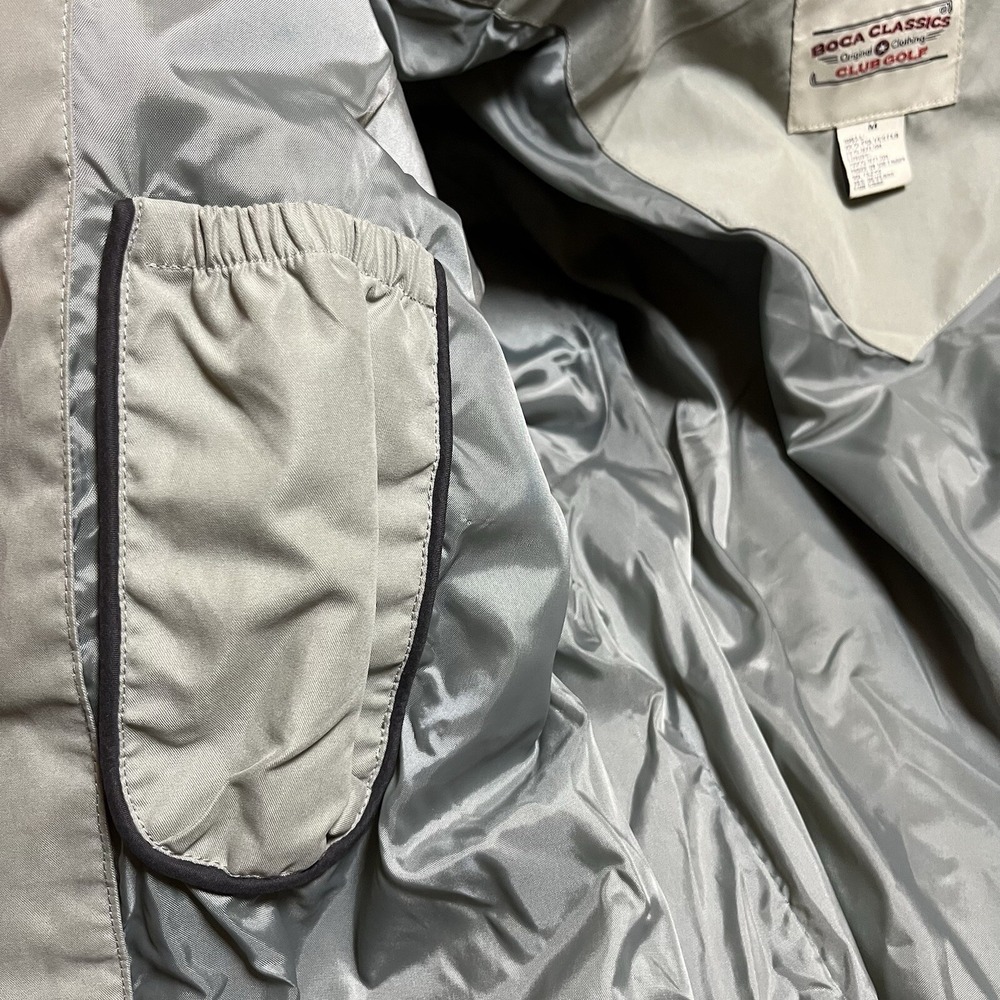 Men's Boca Classics Golf Jacket, Size M, Beige Tan Performance Palm Tree - Picture 7 of 7